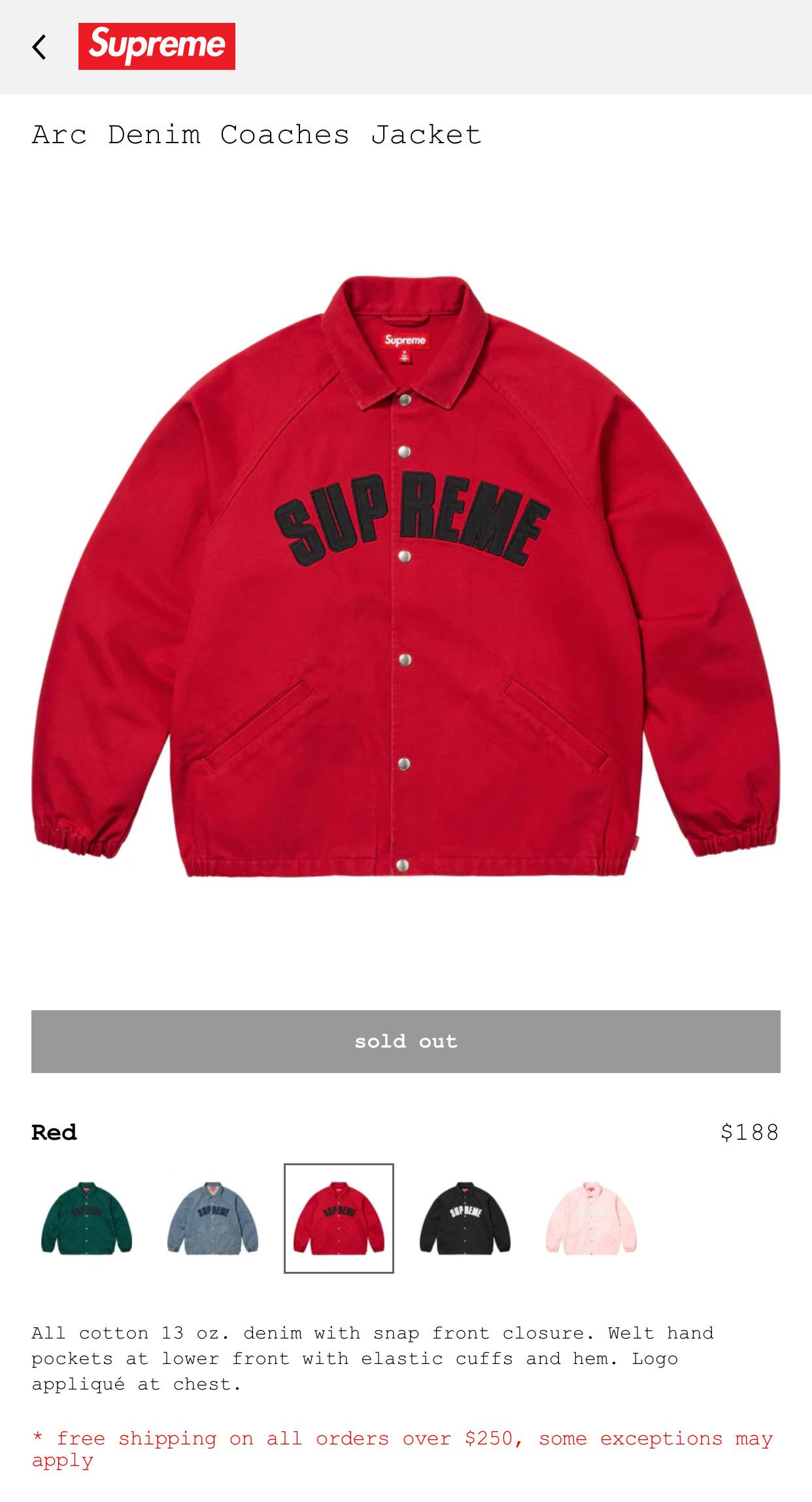 Supreme Denim Coaches Jacket | Grailed