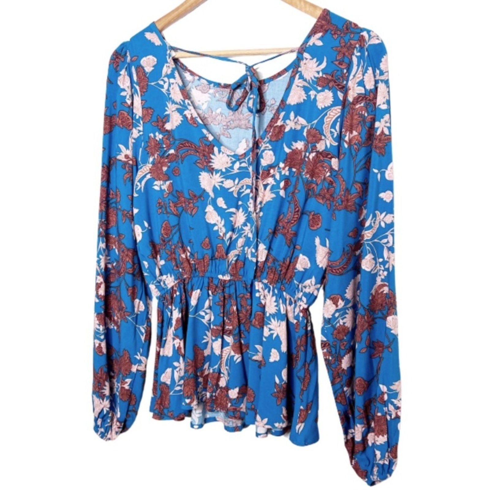 Other New with Tag Womens Andree by Unit Blue Floral Ruffle Blouse Size S / US 4 / IT 40 - 12 Thumbnail
