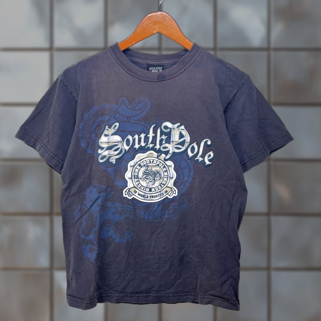 Southpole VINTAGE South Pole T-Shirt Medium Shirt Men Blue Cotton Short Sleeve Crew Neck 90s Sun Faded Size US M / EU 48-50 / 2 - 1 Thumbnail