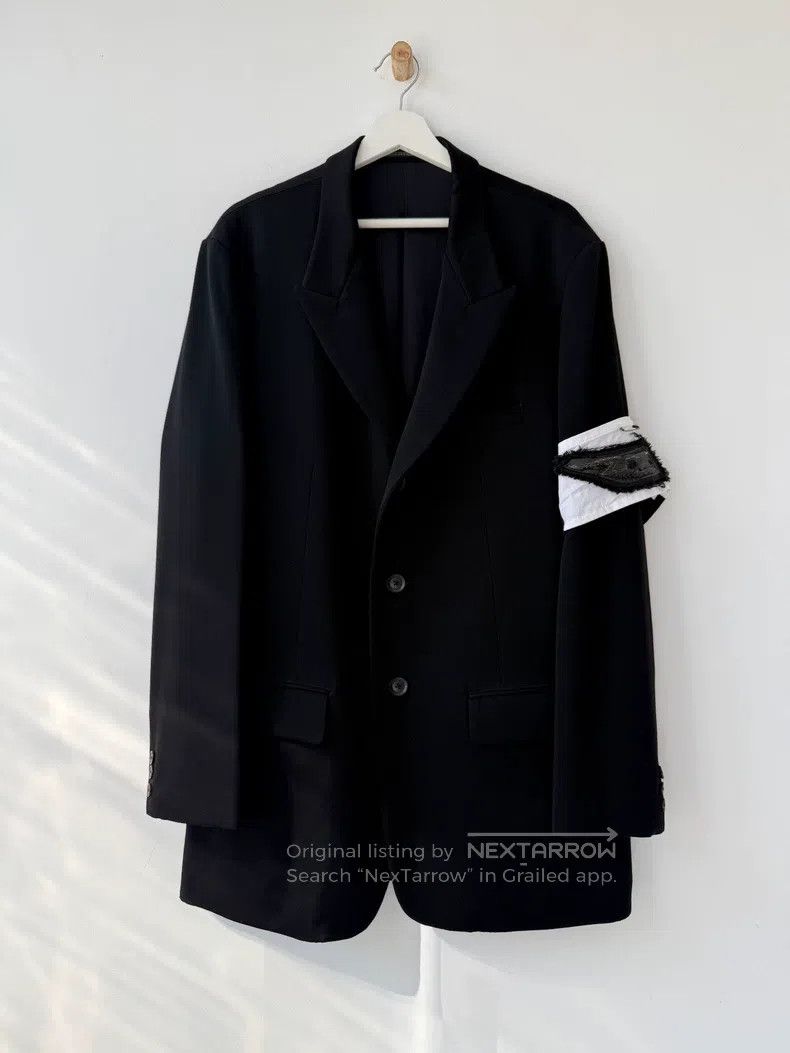 Yohji Yamamoto Yohji Yamamoto 20AW Show White Armband Wool Blazer jacket Size US L / EU 52-54 / 3 - 1 Thumbnail