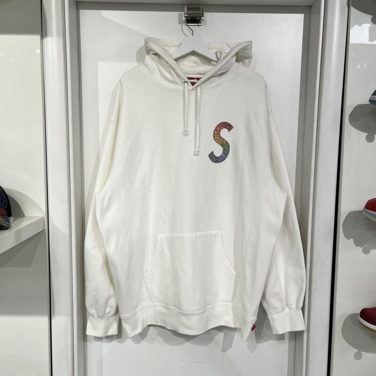 Supreme x Swarovski S Logo Hooded Sweatshirt White