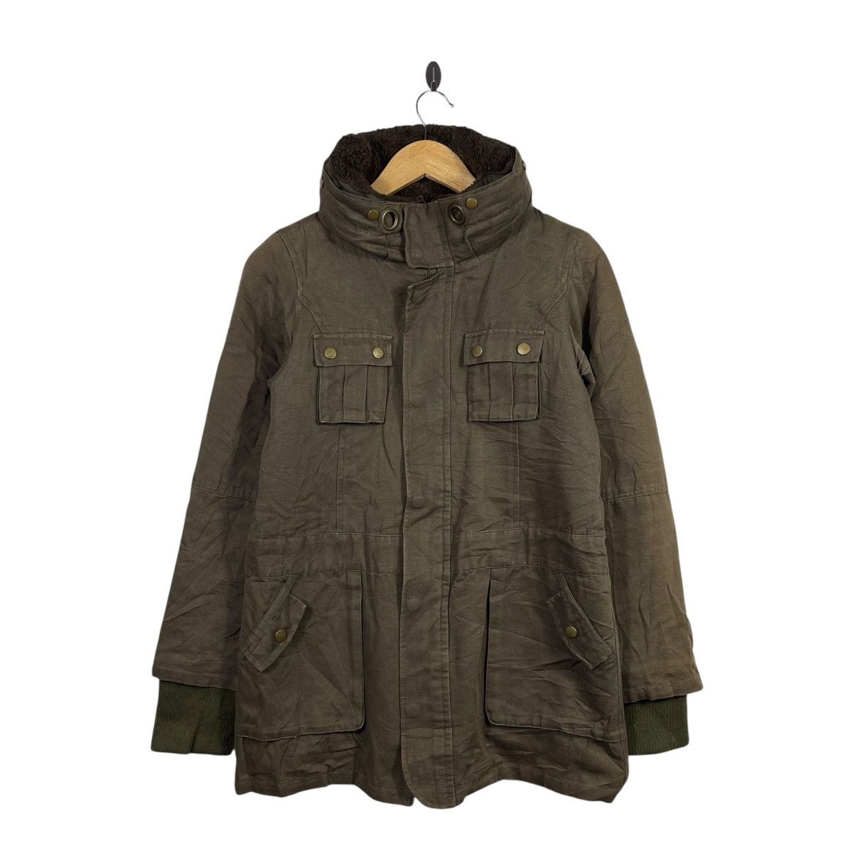 Vintage Cartwo Olive Military Parka Sherpa Lined Hooded Field Jacket Size US S / EU 44-46 / 1 - 1 Thumbnail