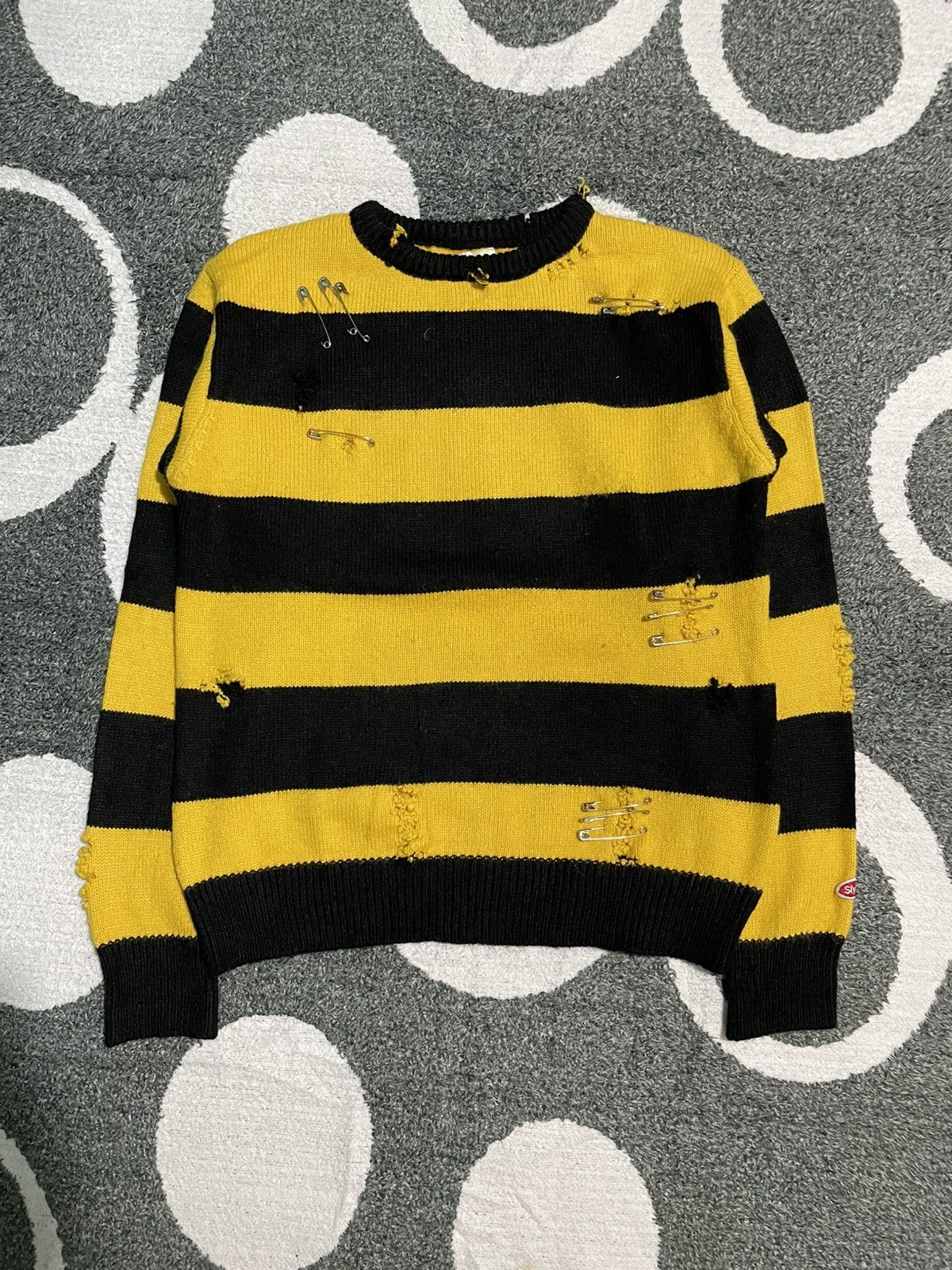 Japanese Brand SLYDE DISTRESSED STRIPED PUNK STYLE KNITWEAR Size US M / EU 48-50 / 2 - 1 Thumbnail