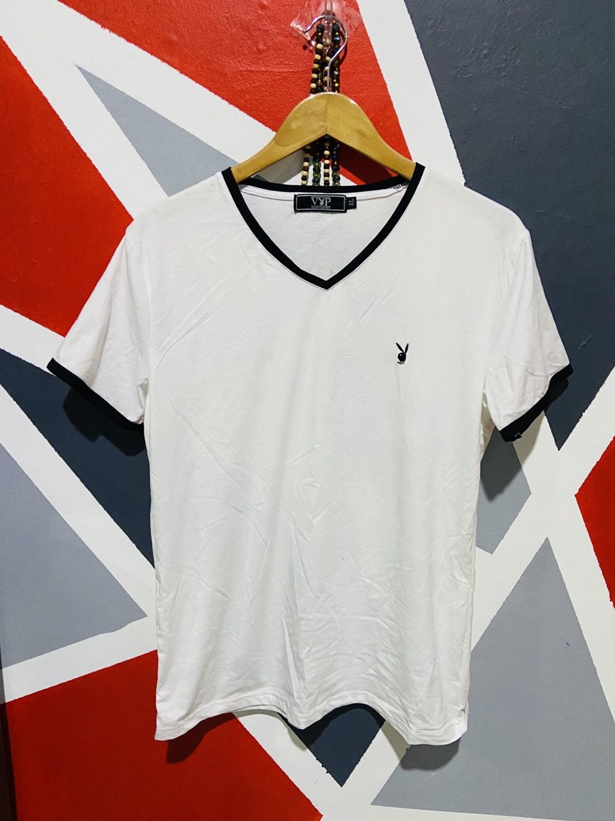 Playboy Play boy v Neck ringer t-shirt Size US M / EU 48-50 / 2 - 1 Thumbnail