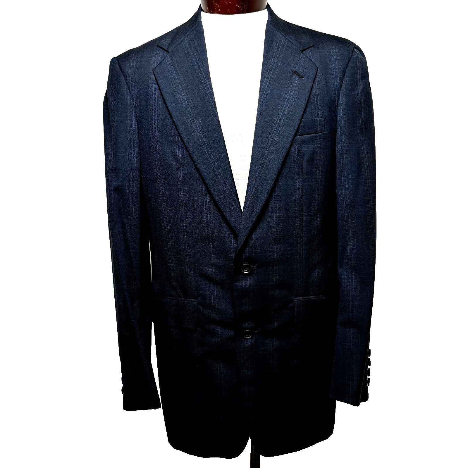 Other Norman Hilton NWOT Sport Coat Sz 39L Navy Windowpane Slim Fi Size 40L - 1 Thumbnail