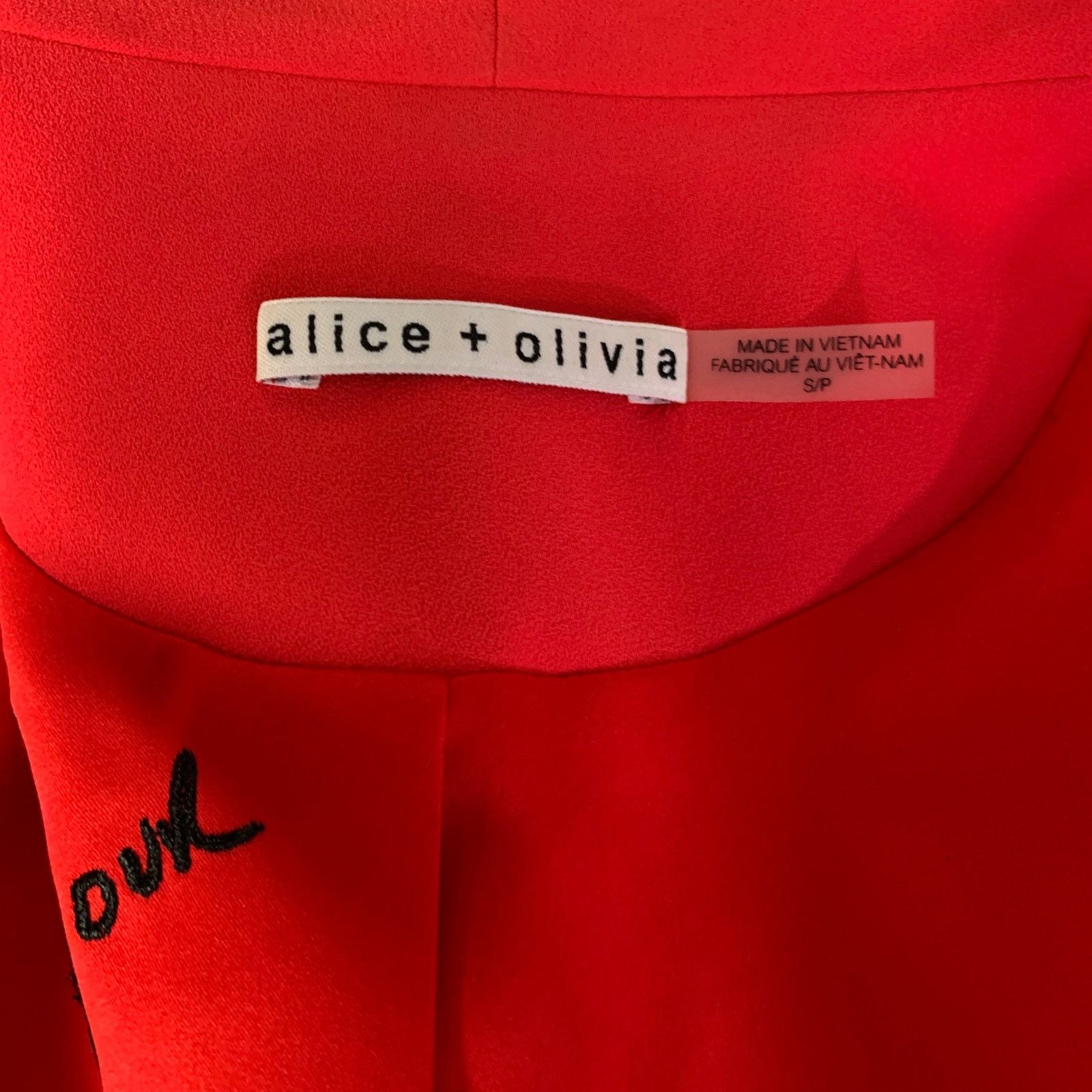 Alice + Olivia ALICE + OLIVIA Size S Red Polyester Shawl Collar Jacket Size S / US 4 / IT 40 - 4 Thumbnail