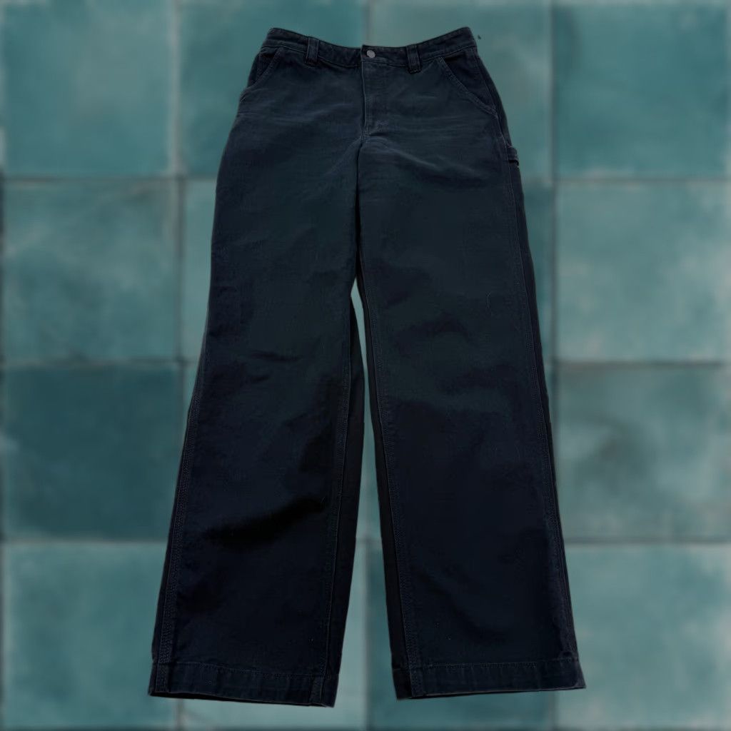 TNA Tna Pants Womens 10 Black Carpenter Straight Leg Cotton Twill Workwear Aritzia Size 32" / US 10 / IT 46 - 1 Thumbnail