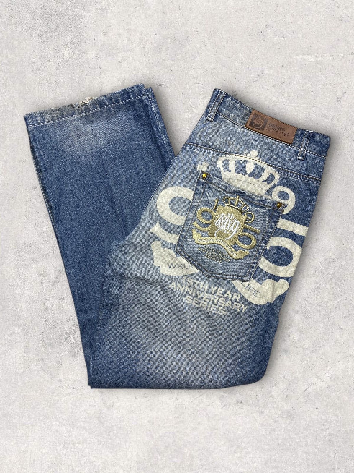 Rap Tees Wrung denim jeans baggy rap hiphop oldschool vintage y2k Size US 34 / EU 50 - 1 Thumbnail