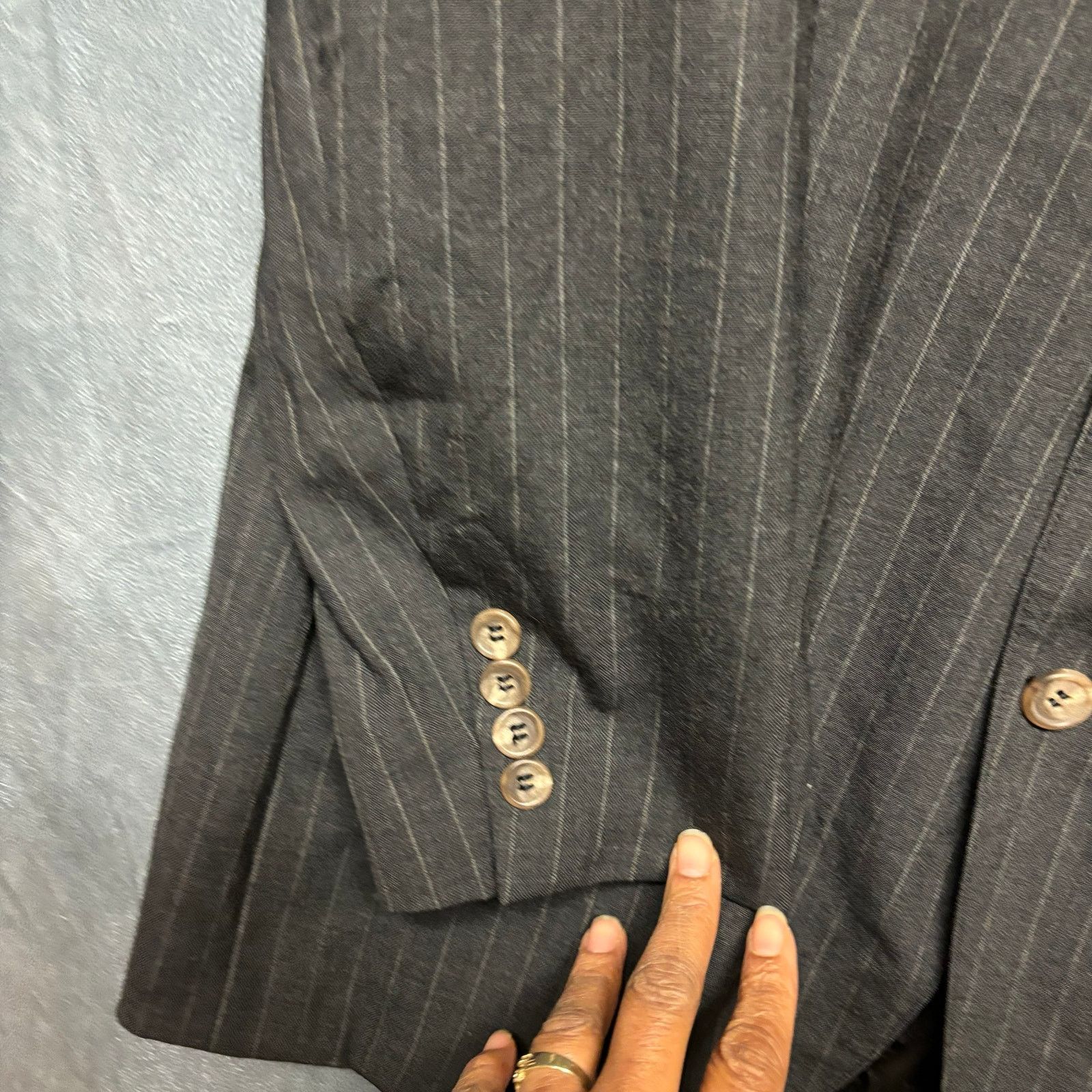 Other Patrick James Pin Stripe Blazer Jacket 44R 2 Buttons Wool Size 44R - 9 Thumbnail