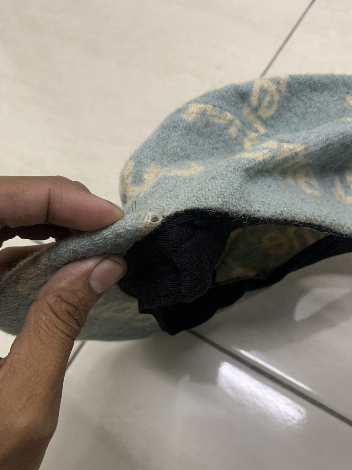 Harris Tweed × Supreme Supreme Harris Tweed Camp Cap in Light Blue Size ONE SIZE - 9 Thumbnail