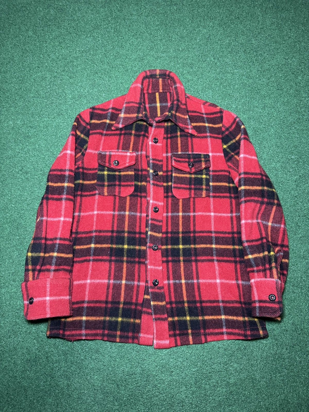 Vintage Vintage Wool Thick Flannel Plaid Large Button Up Shirt Size US L / EU 52-54 / 3 - 1 Thumbnail