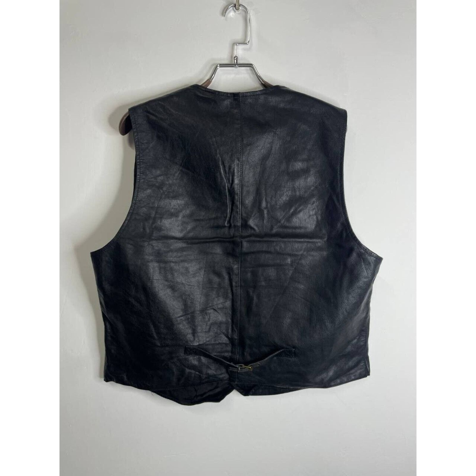 Leather Vintage Linea Style Black Leather Vest Western Biker Style Size US XL / EU 56 / 4 - 5 Thumbnail