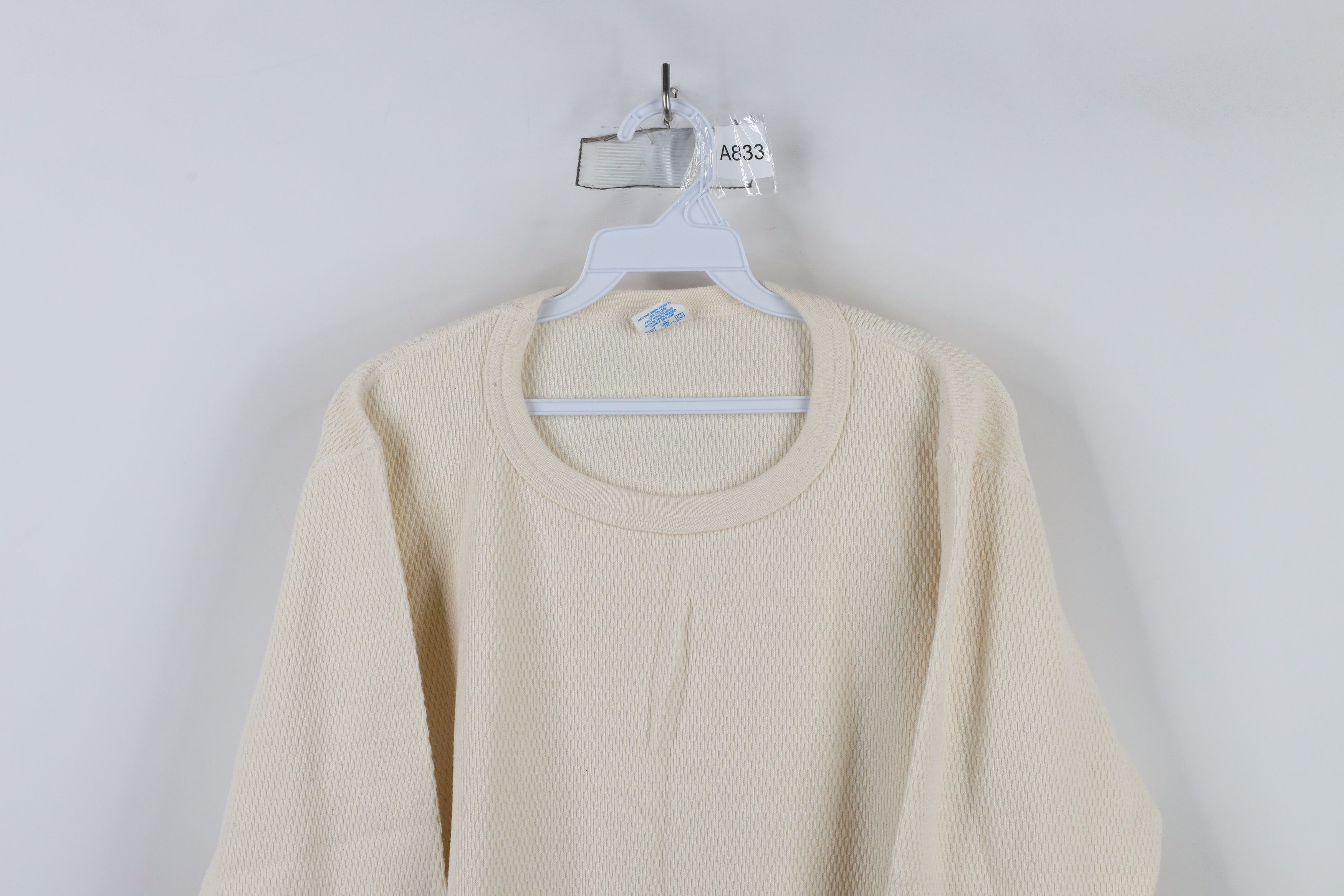 Vintage Vintage 70s Jockey Thermal Waffle Knit T-Shirt Cream USA Size US L / EU 52-54 / 3 - 2 Thumbnail