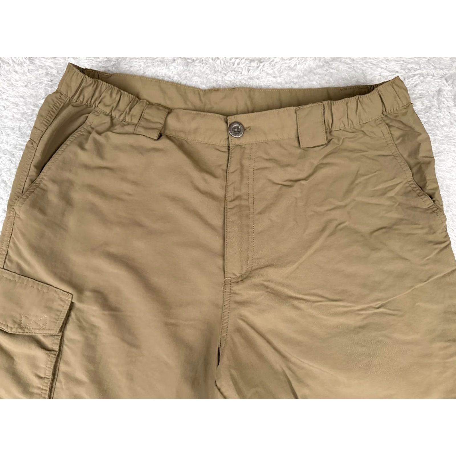 Vintage White Sierra Pants Mens Large Beige Cargo 100% Nylon Hiking Fishing Camp 36x31 Size US 33 - 4 Thumbnail