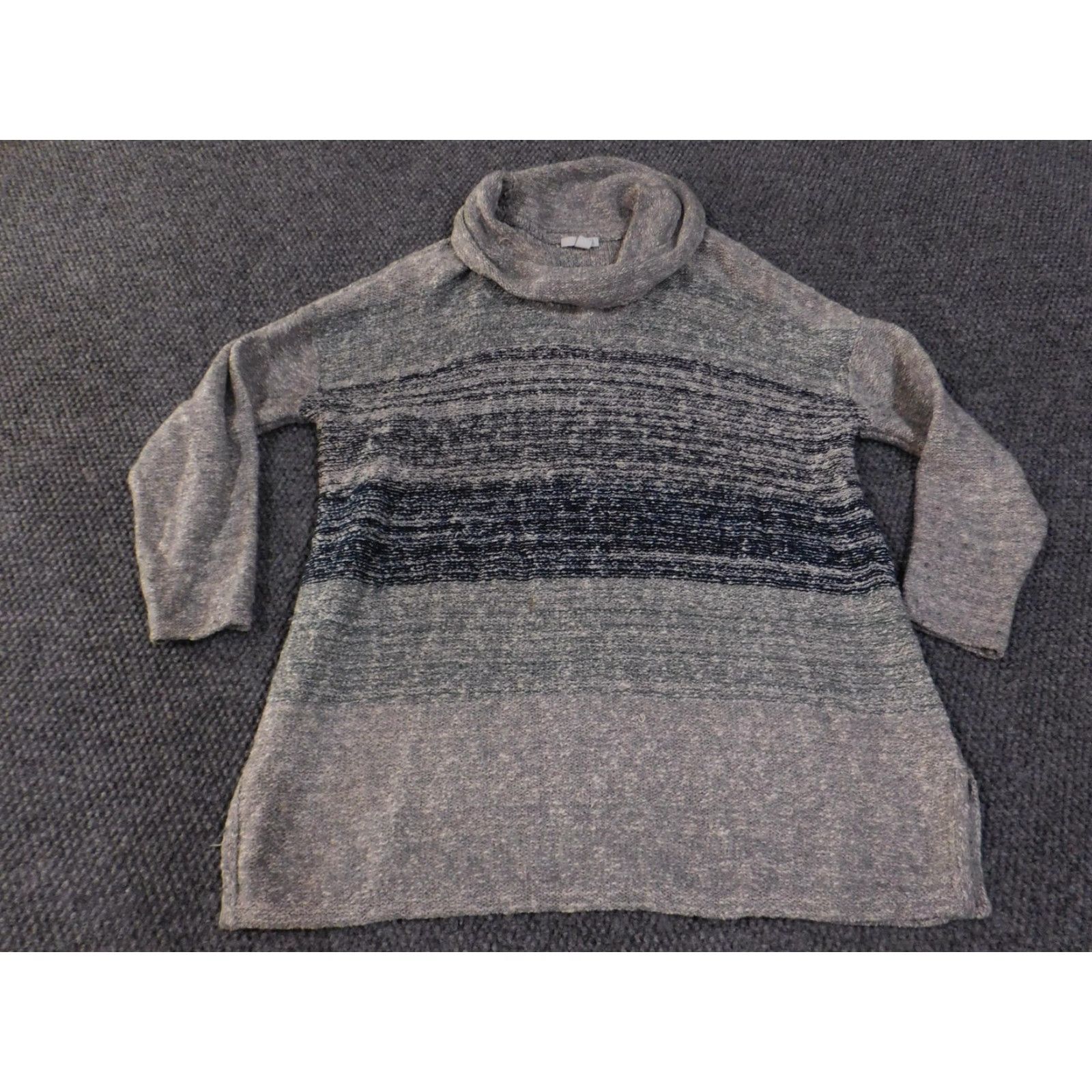 J. Jill VINTAGE J.Jill Sweater Tunic Womens Medium Gray Marled Knit Pullover Cowl Cotton Blend Size M / US 6-8 / IT 42-44 - 4 Thumbnail