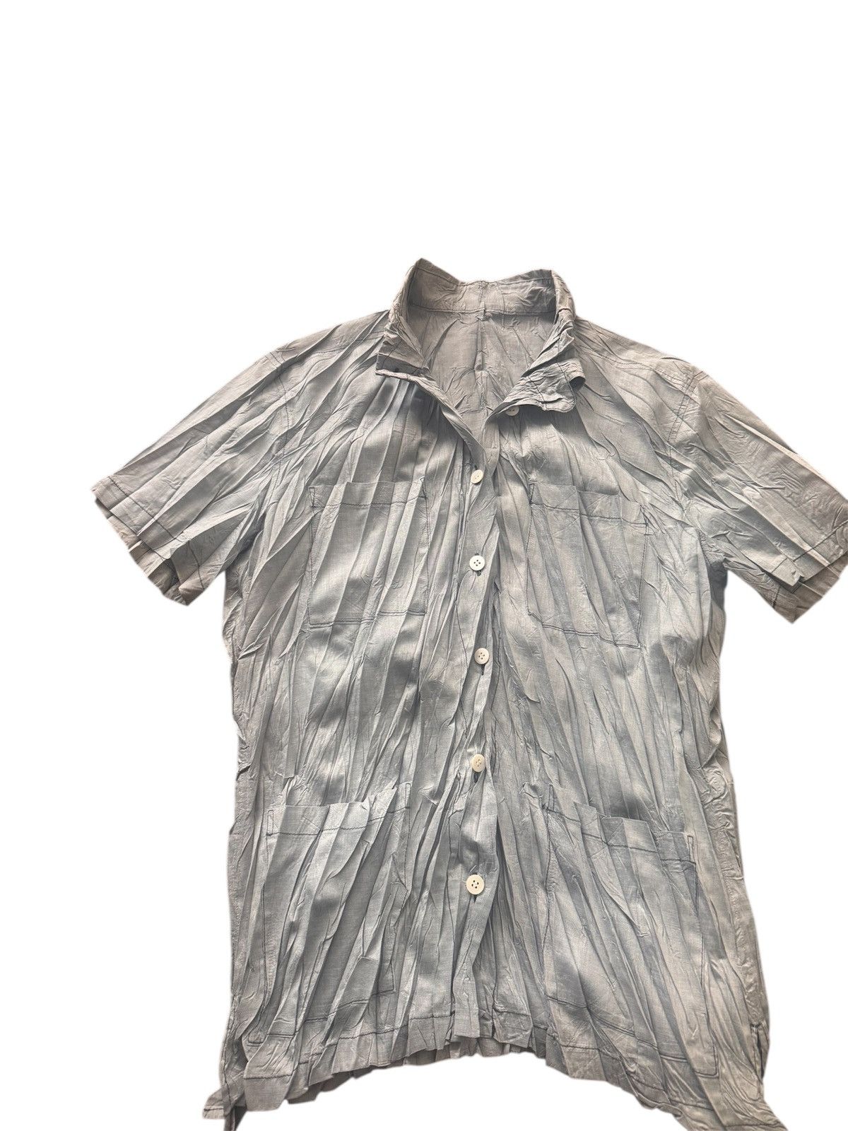 Pleats Please Issey Miyake Pleats Please Issey Miyake short sleeve button up Size L / US 10 / IT 46 - 1 Thumbnail