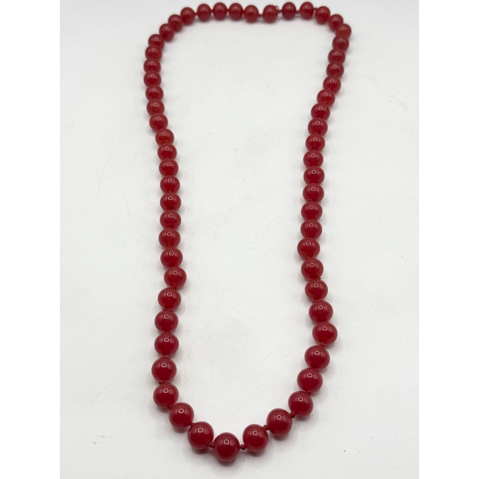 Vintage Vintage red stone beaded long necklace Size ONE SIZE - 2 Thumbnail