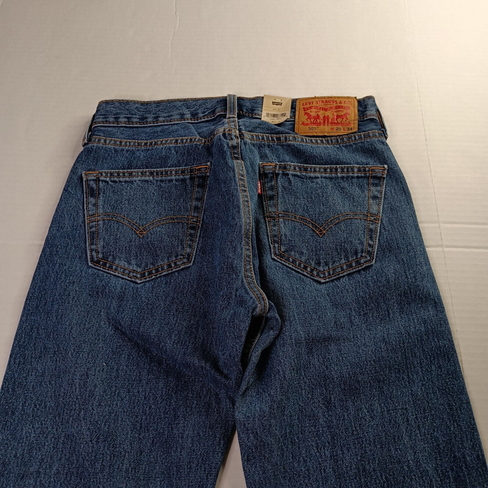 Levi's Levi's 505 Regular Jeans Men 29x34 Blue Stretch Straight Leg Size US 29 - 8 Thumbnail