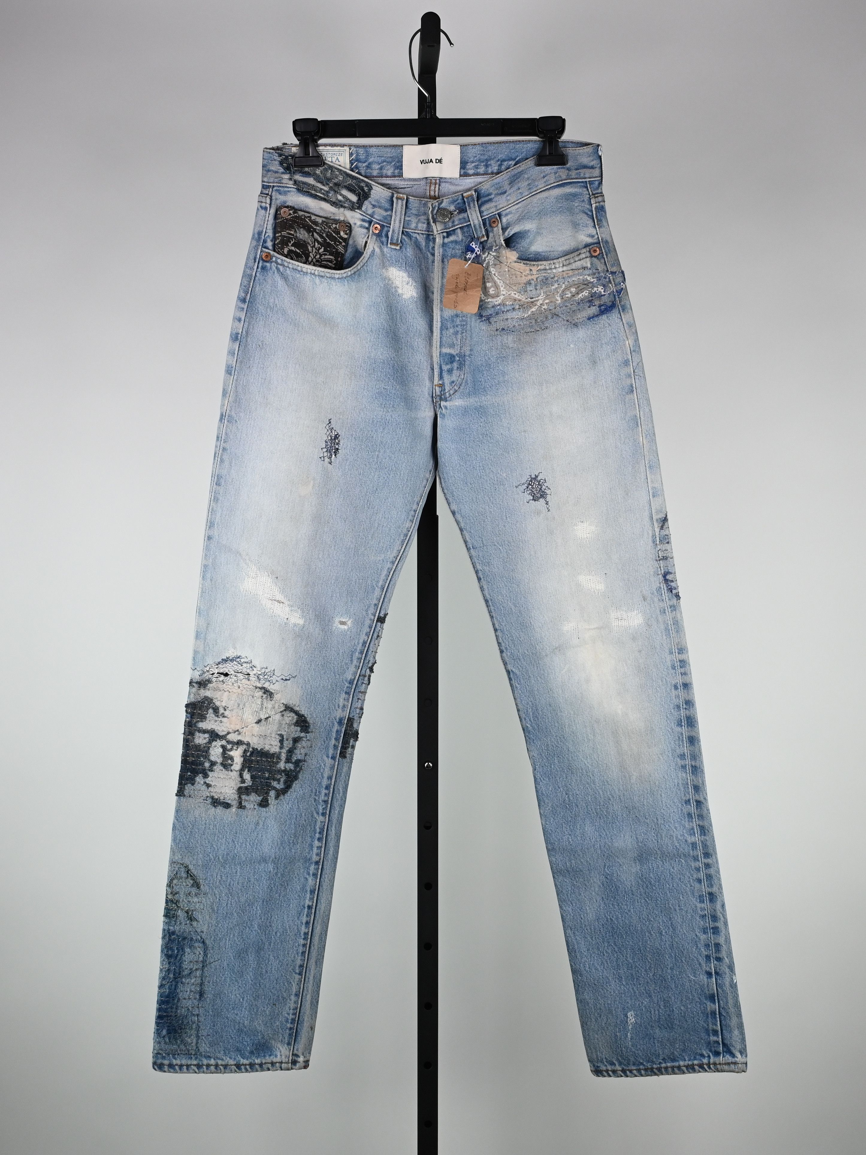 image of Vuja Dé X Proleta Re Art 'glitch Boro' Denim in Blue, Men's (Size 31)