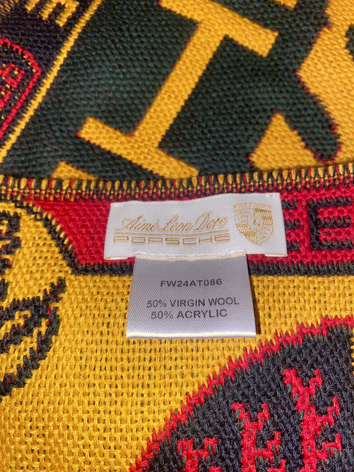 Aime Leon Dore × Porsche Design ALD / Porsche 993 Turbo Wool Souvenir Scarf Size ONE SIZE - 6 Thumbnail