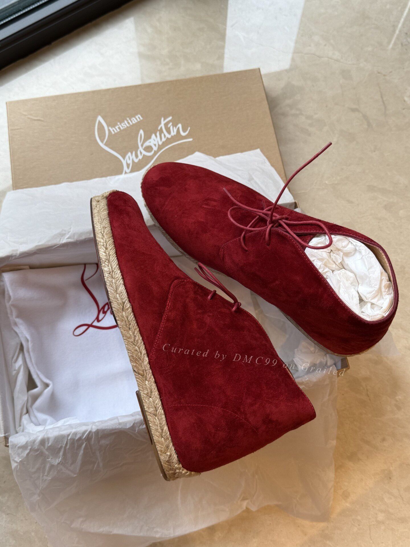 Christian Louboutin Christian Louboutin Red Velvet High-Top Woven Shoes Size US 9 / EU 42 - 1 Thumbnail