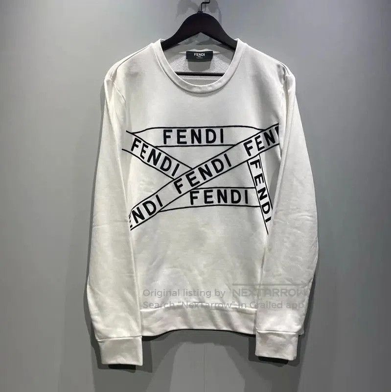 Fendi White Cotton Men's Sweatshirt .