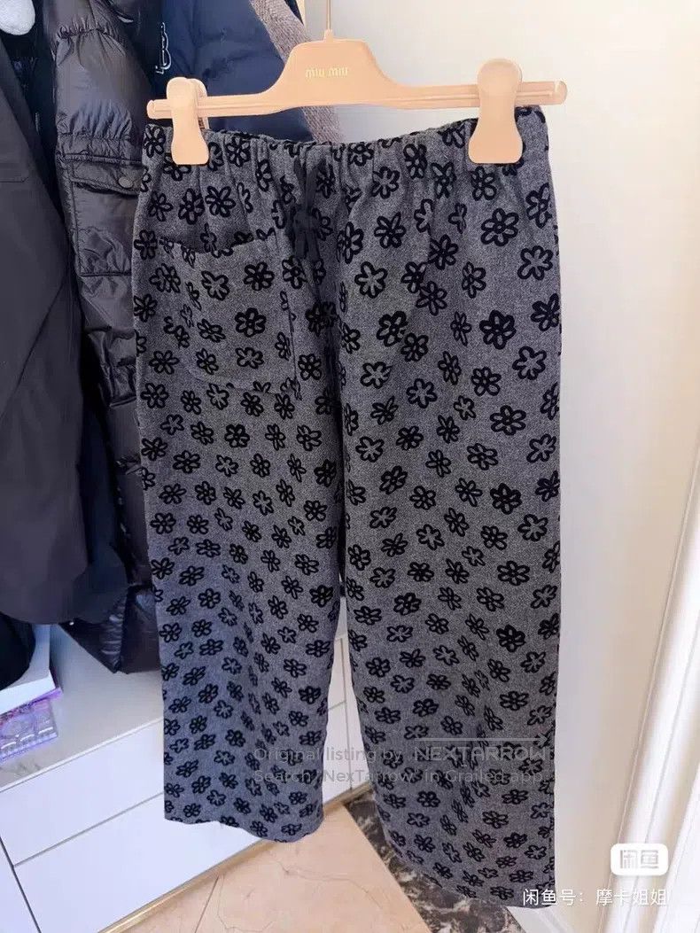 Comme des Garcons Comme Des Garcons size F Embossed printed wool slacks Size 25" / US 0 / IT 36 - 1 Thumbnail