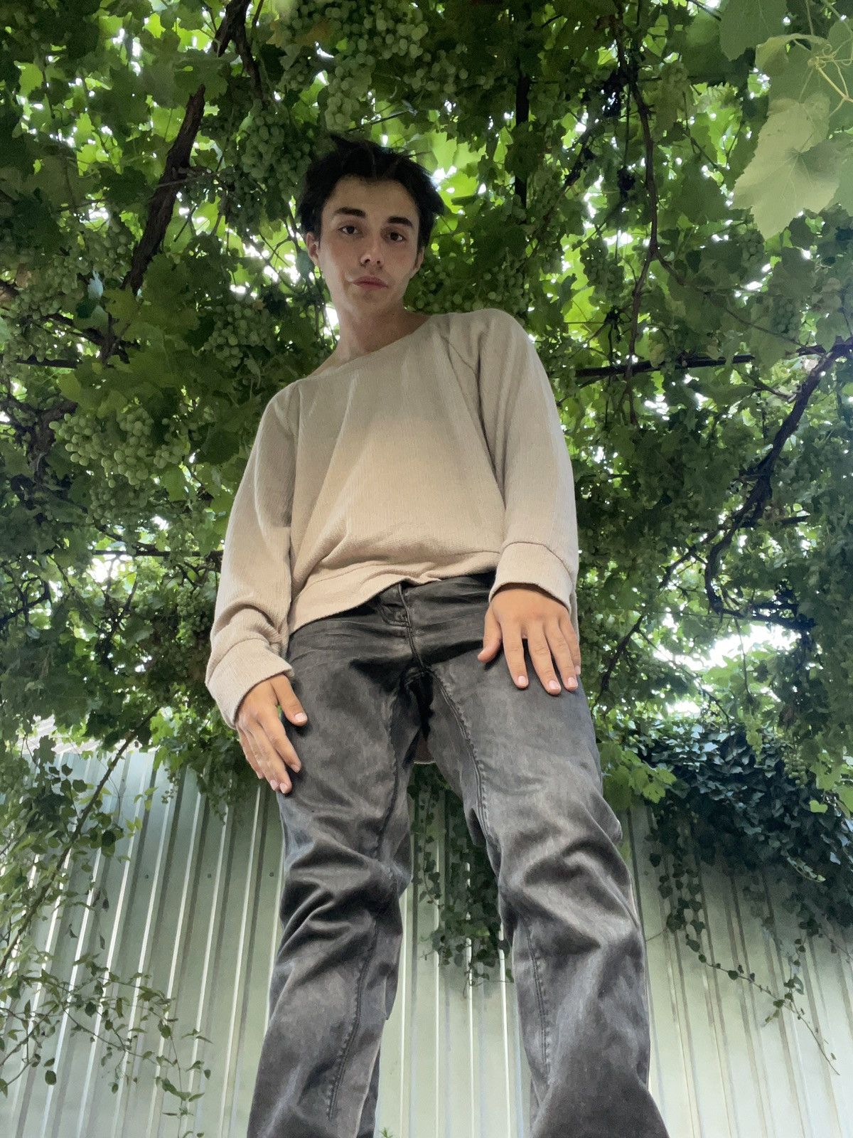 Cobain-core Grunge Knit — distressed desert haze