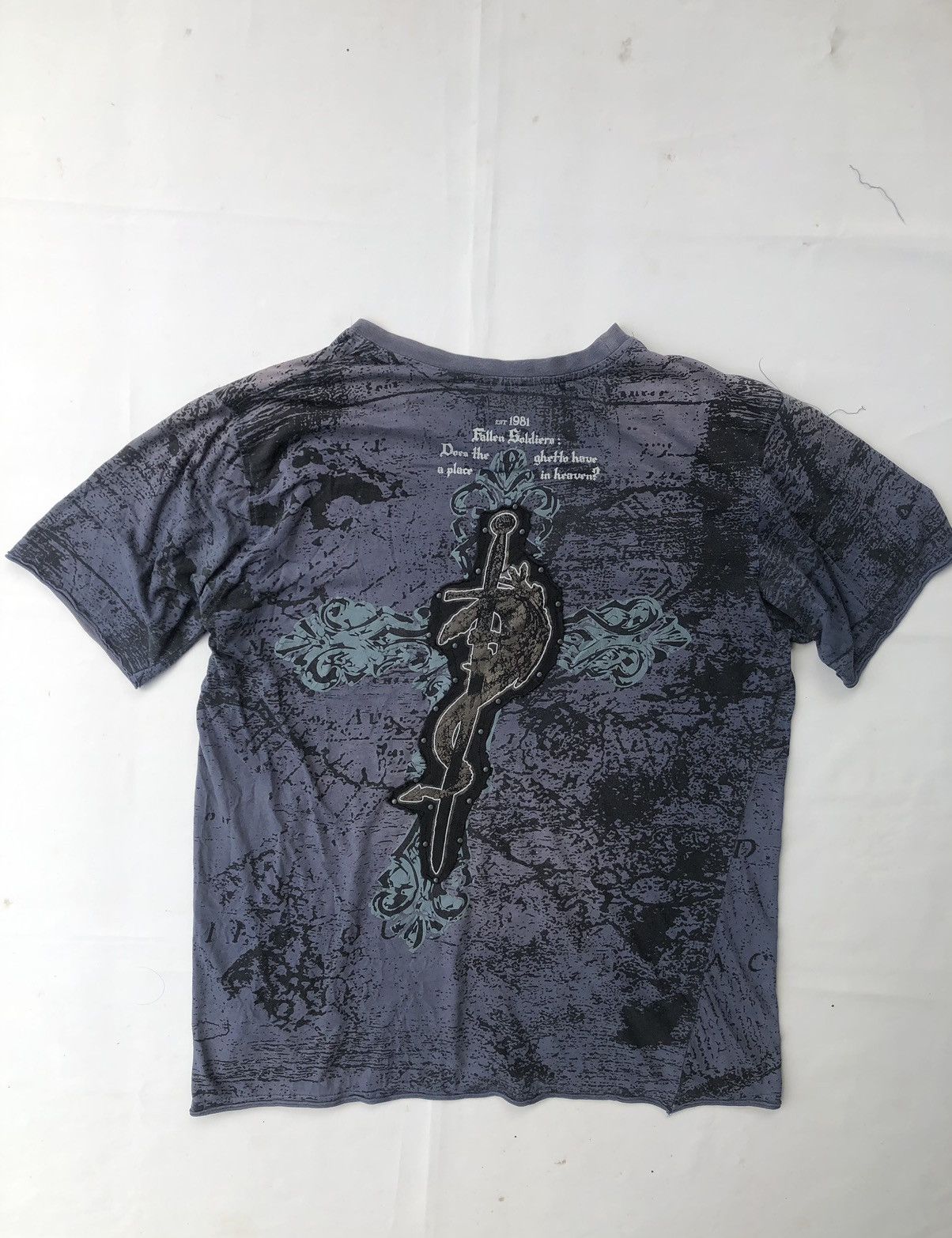Beauty Beast × If Six Was Nine × Vintage Fallen Soldiers Cross Poem Punk Seditionarie tshirt Size US XXL / EU 58 / 5 - 2 Thumbnail