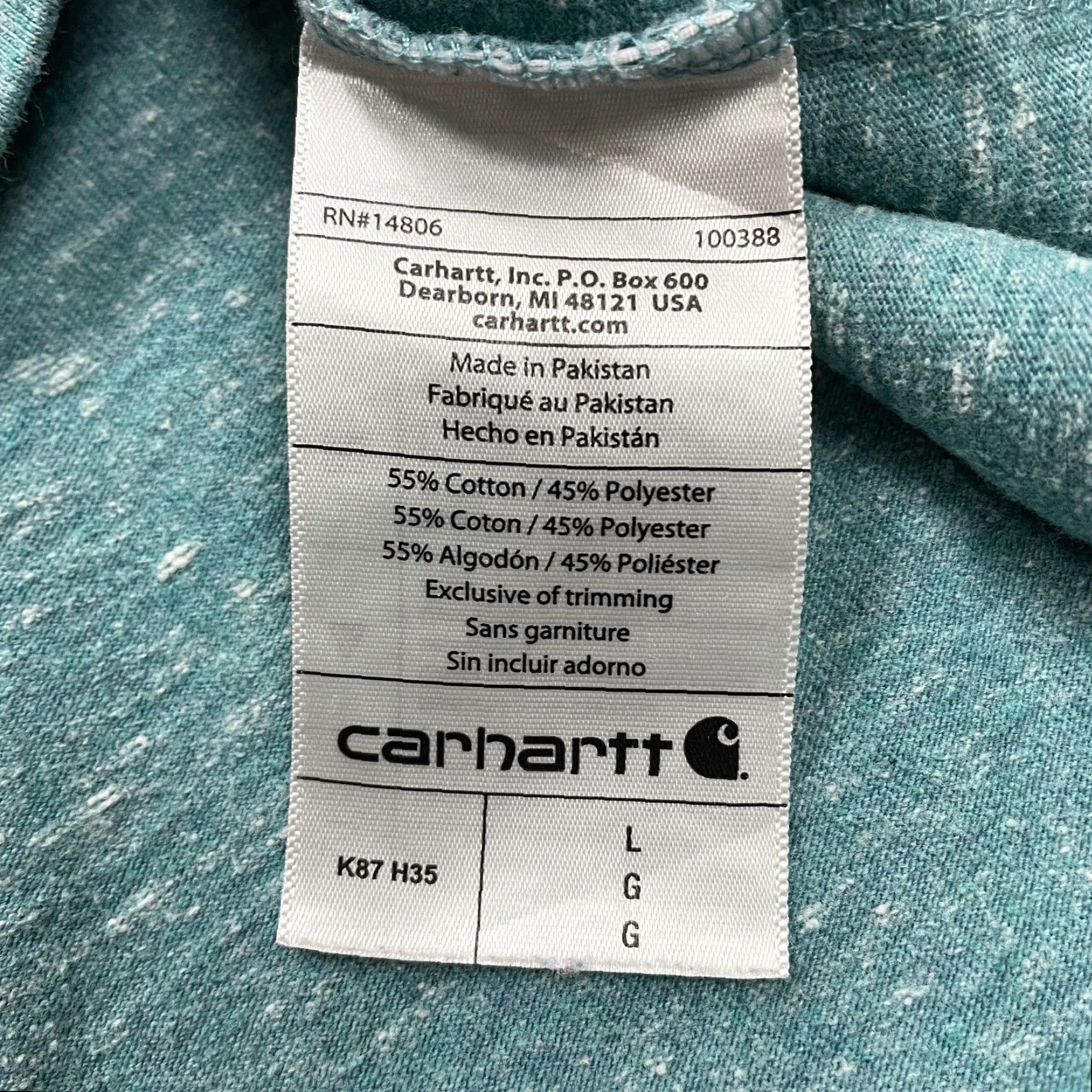 Carhartt Carhartt K87 T-Shirt Mens Large Green Loose Fit Crew Neck Pocket Tee Top Size US L / EU 52-54 / 3 - 6 Thumbnail