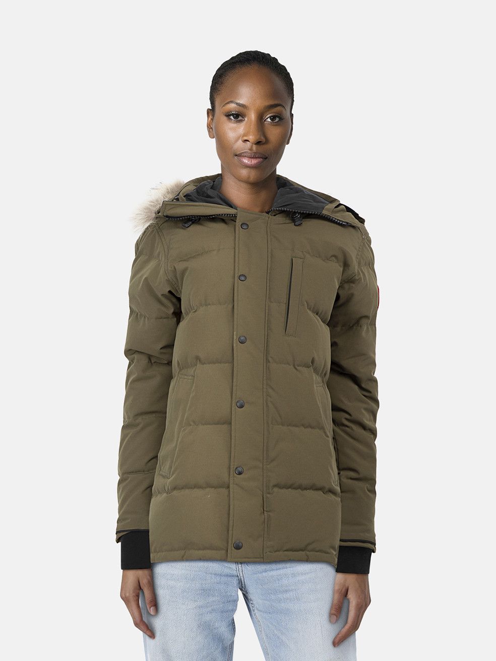 Canada Goose Khaki Coyote Fur Trim Puffer Coat Size S / US 4 / IT 40 - 1 Thumbnail