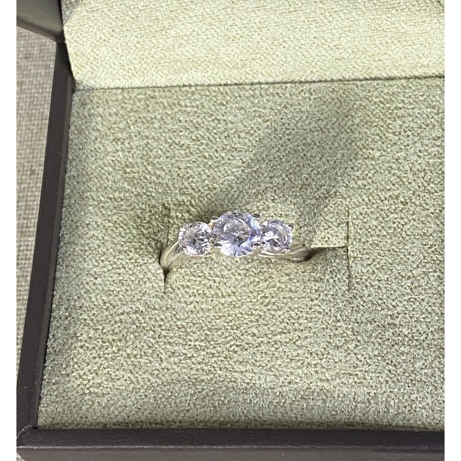 Sterling Silver NF stamp 925 Sterling Silver Round-Cut C Z Ring Size 7.25 Size ONE SIZE - 2 Thumbnail