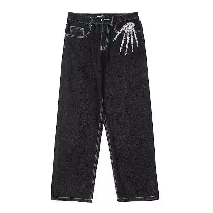 Japanese Brand Vintage Embroidery Bone Denim Jeans Men Size US 32 / EU 48 - 2 Thumbnail