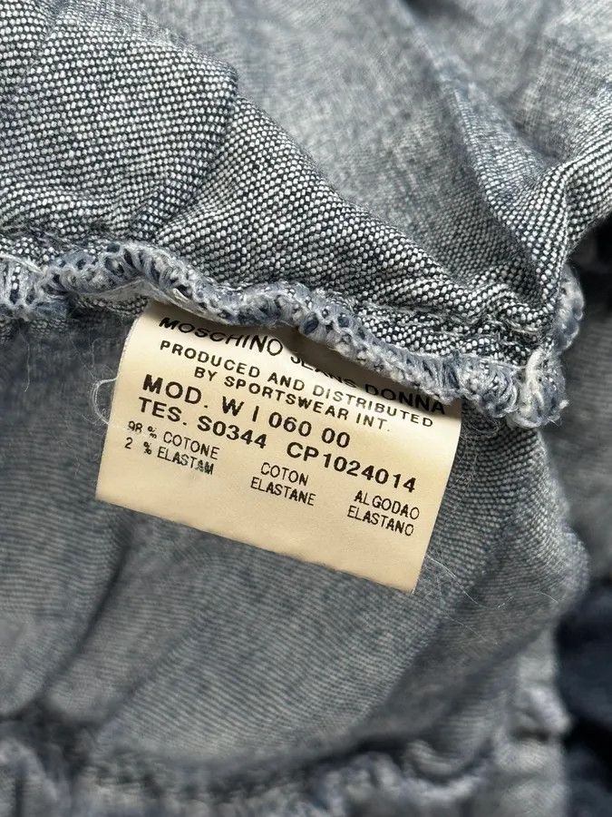 Moschino Moschino Navy Gathered Denim Zip-Up Jacket Size S / US 4 / IT 40 - 12 Thumbnail