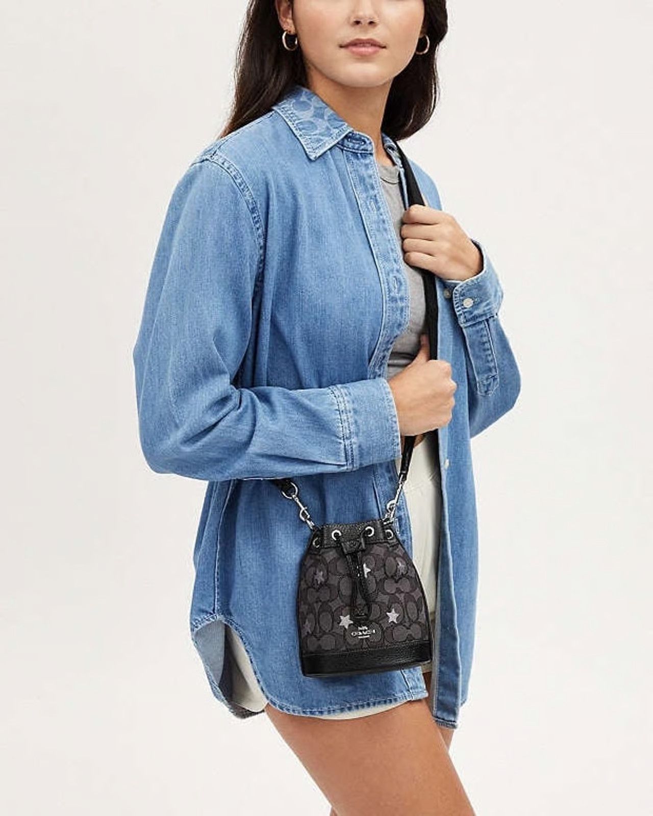 Coach NWT Coach Mini Dempsey Bucket Bag With Star Embroidery cp015 Size ONE SIZE - 8 Thumbnail
