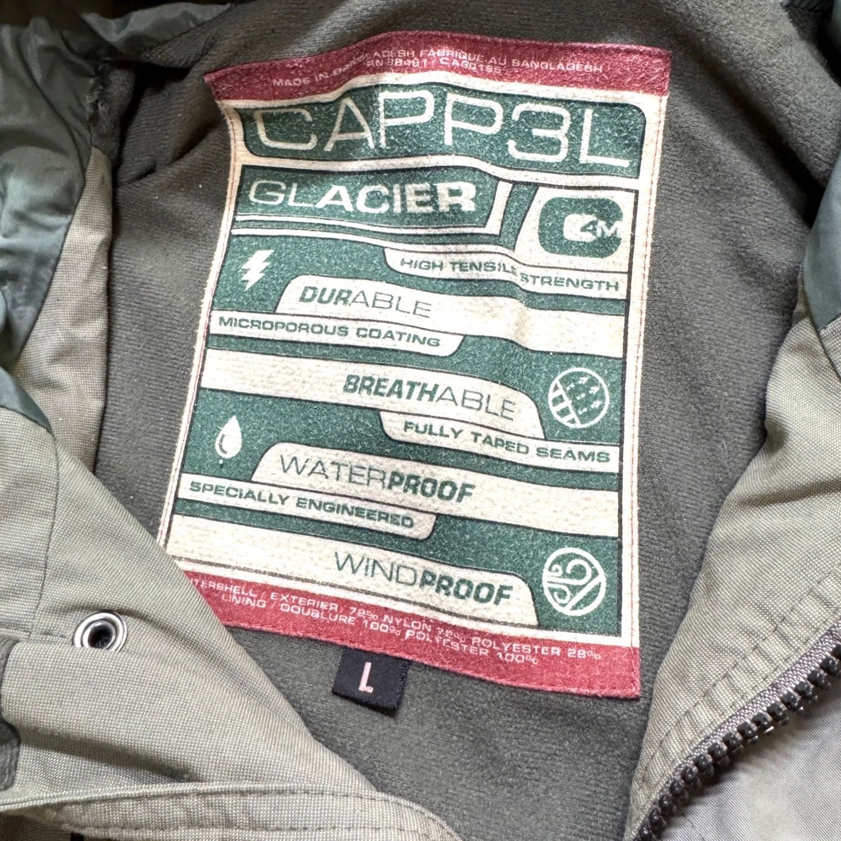 The Unbranded Brand Capp3l Anorak Jacket Men's L Gray Windbreaker 100% Polyester Windproof 1/4 Button Up Size US L / EU 52-54 / 3 - 4 Thumbnail
