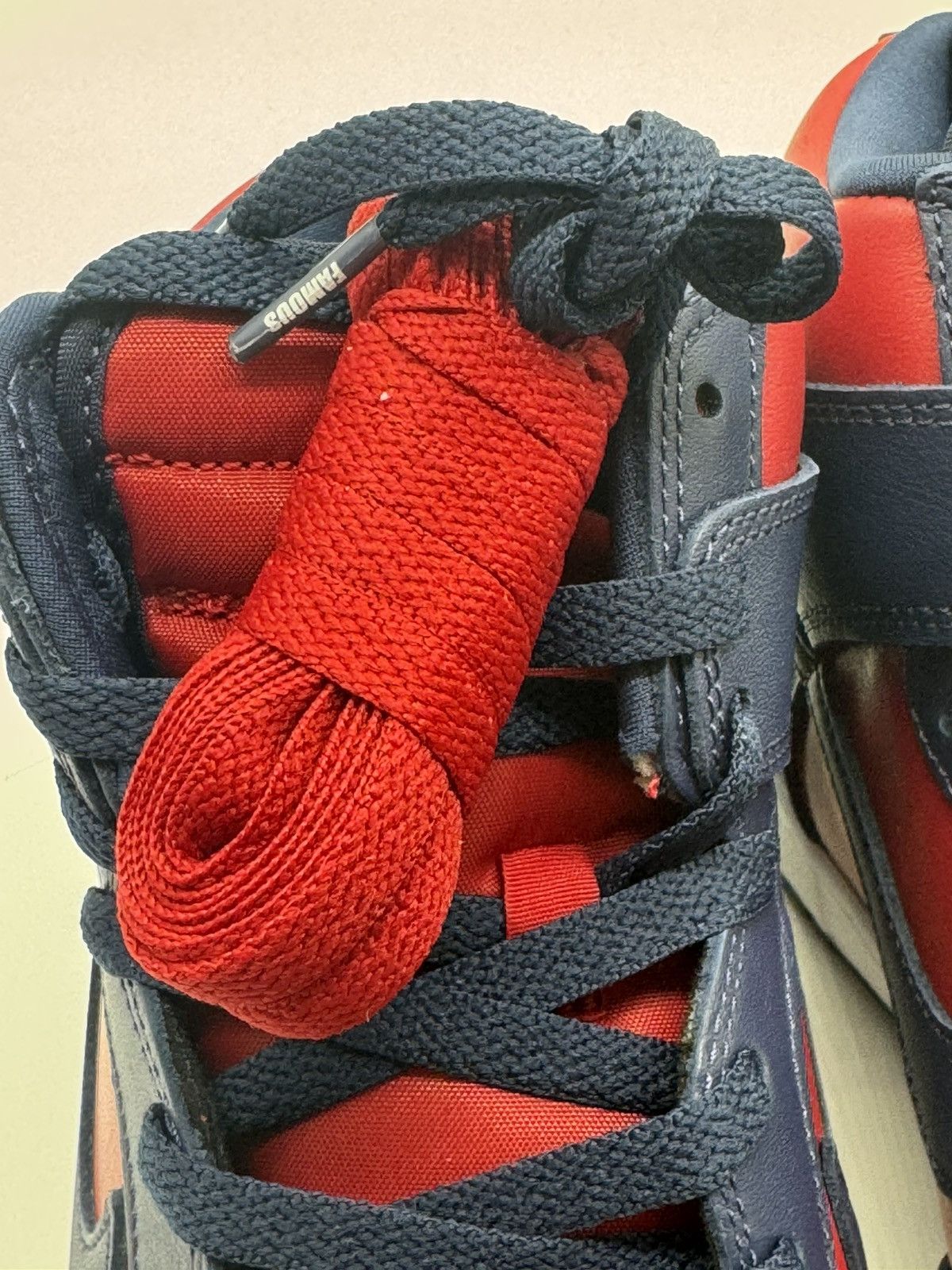Nike × Supreme Nike Dunk SB High X Supreme ‘By Any Means’ Red Navy Size US 9 / EU 42 - 8 Thumbnail