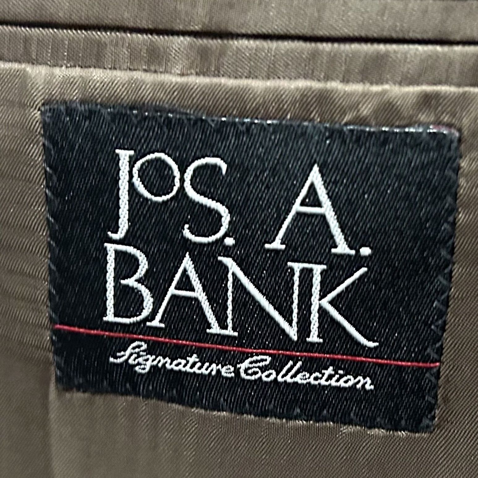 Jos. A. Bank Jos A Bank 44L Suit 34x30 Pleated 100% Wool Brown Two Button Lined Vented Mens Suit Size 34R - 3 Thumbnail