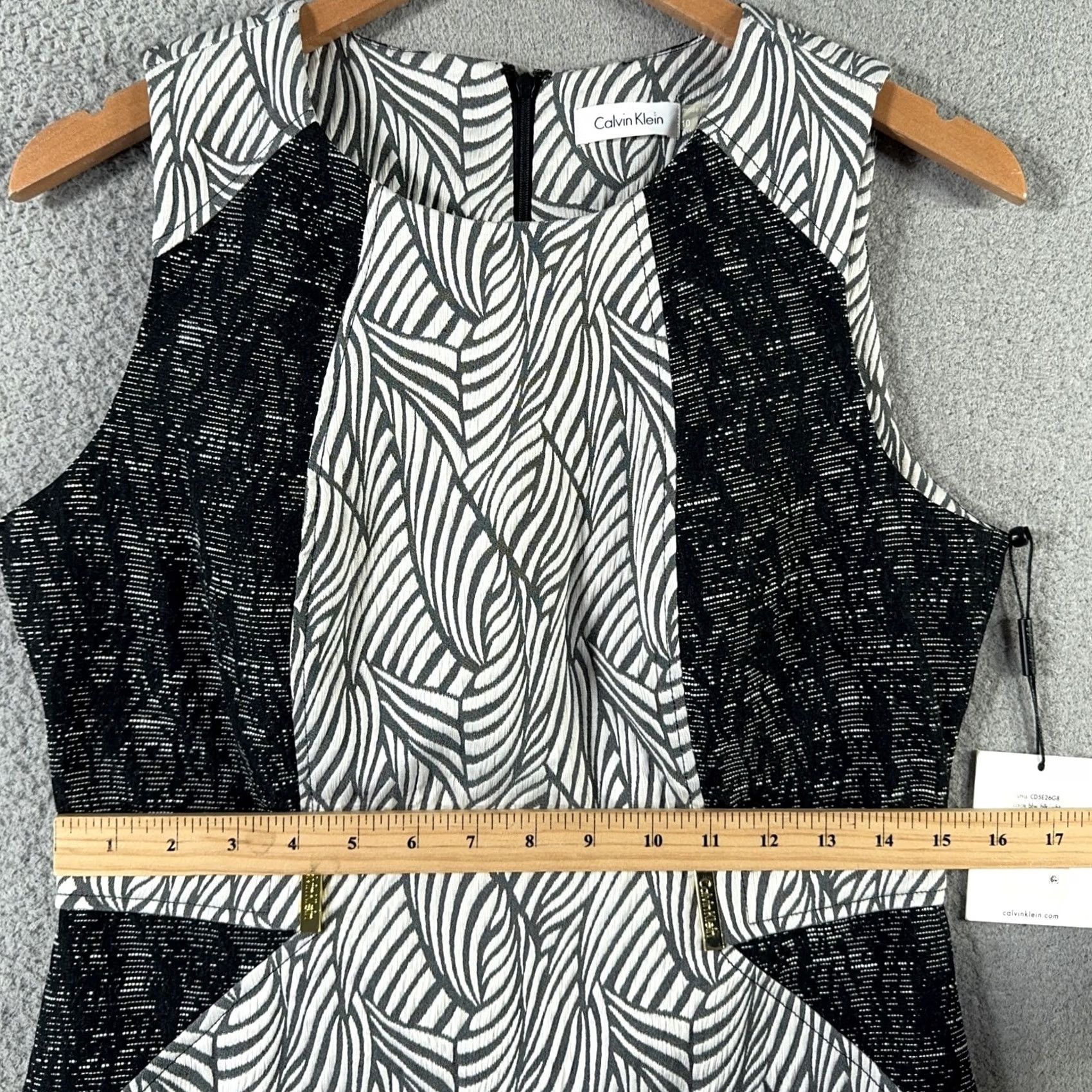 Calvin Klein Calvin Klein Dress Women 10 Black White Sleeveless Sheath Cocktail Wedding guest Size L / US 10 / IT 46 - 7 Thumbnail