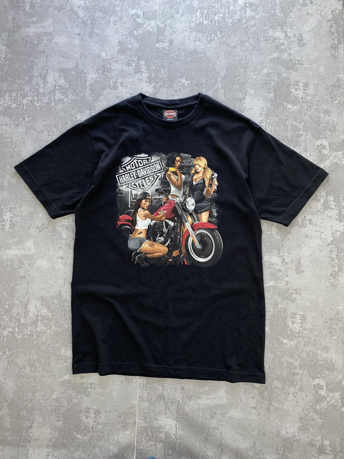 Harley Davidson × Vintage Harley Davidson Vintage Bike girl hot motorcycle Tee Size US L / EU 52-54 / 3 - 1 Thumbnail