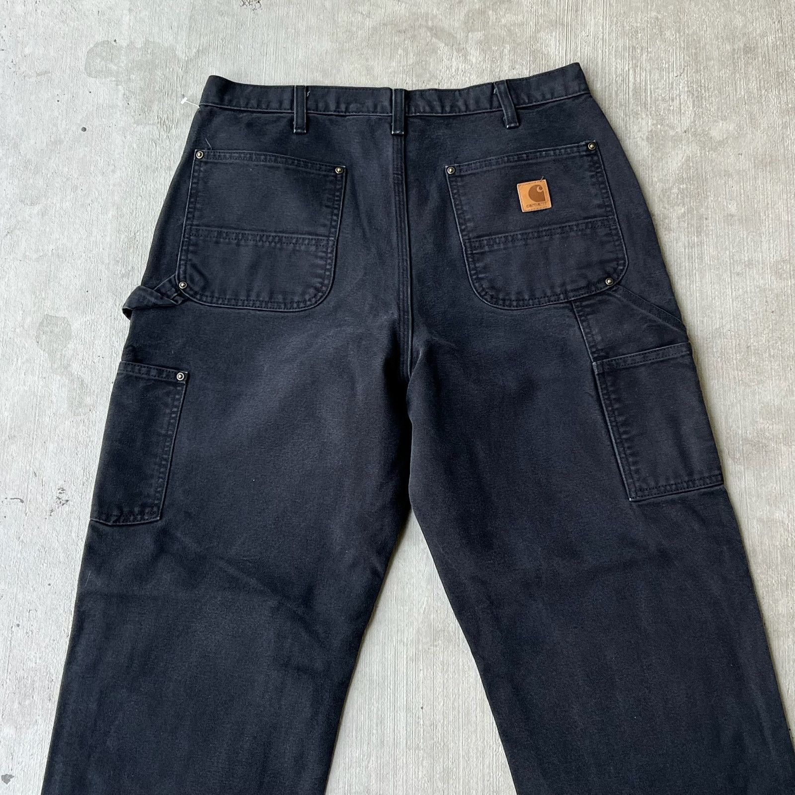 Carhartt × Vintage Carhartt black black double knee work wear carpenter pants Size US 33 - 6 Thumbnail