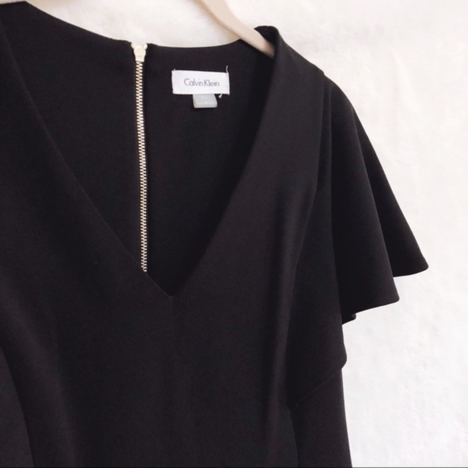 Calvin Klein Calvin Klein Black Short Sleeve Fit & Flare Dress Size S / US 4 / IT 40 - 4 Thumbnail
