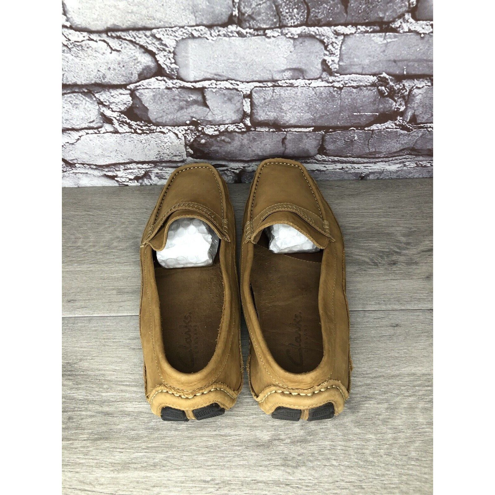 Clarks Clarks England Tan Nubuck Leather Slip On Driving Loafers Sh Size US 11 / EU 44 - 5 Thumbnail
