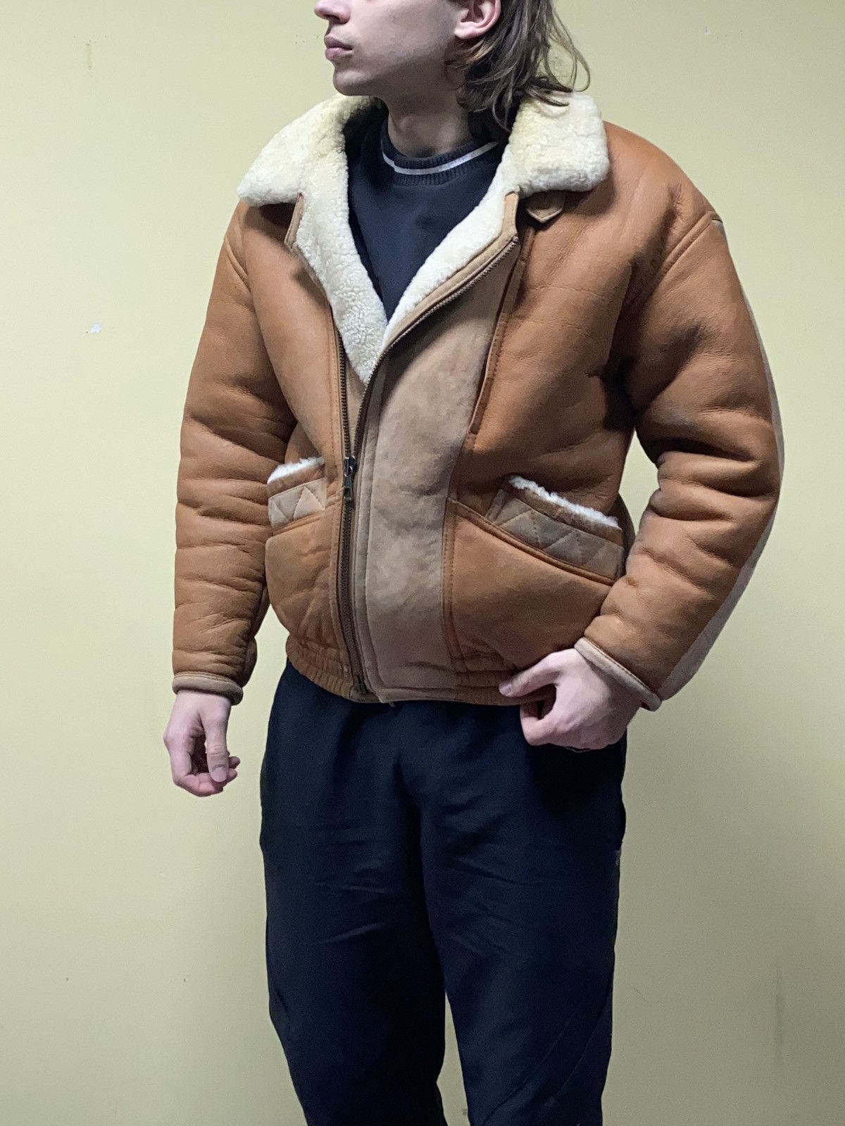 SHEEPSKIN COAT LEATHER TYPE B-3 AVIATION JACKET
