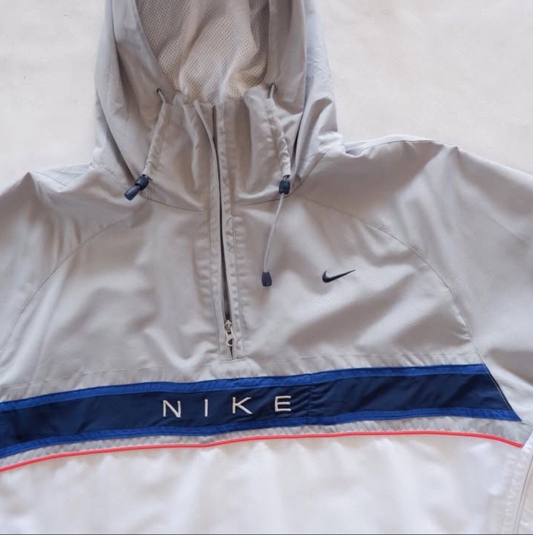 Nike × Vintage Nike Spell Out Half Zip Hood Size US XL / EU 56 / 4 - 4 Thumbnail