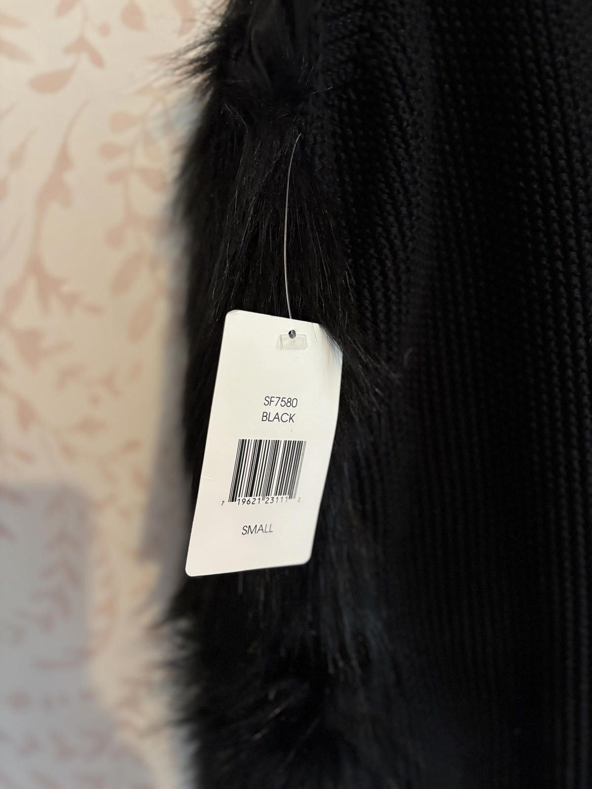 Designer NWT Debby Collection Black Faux Fur Vest Size S/P Size S / US 4 / IT 40 - 5 Thumbnail