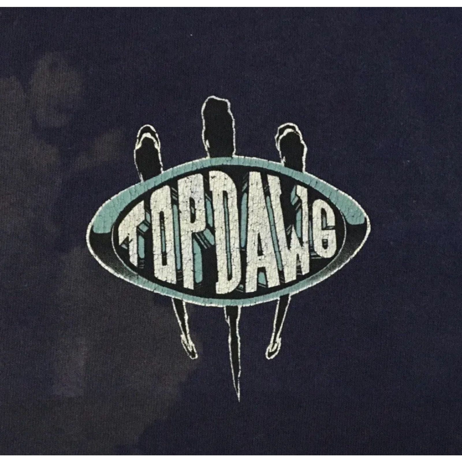 Vintage VINTAGE Top Dawg Posse Thrashed Faded Distressed Shirt XL Navy Blue Hip Hop Single Stitch Men T-Shirt 90s Grunge Harley USA Biker Old School Size US XL / EU 56 / 4 - 4 Thumbnail