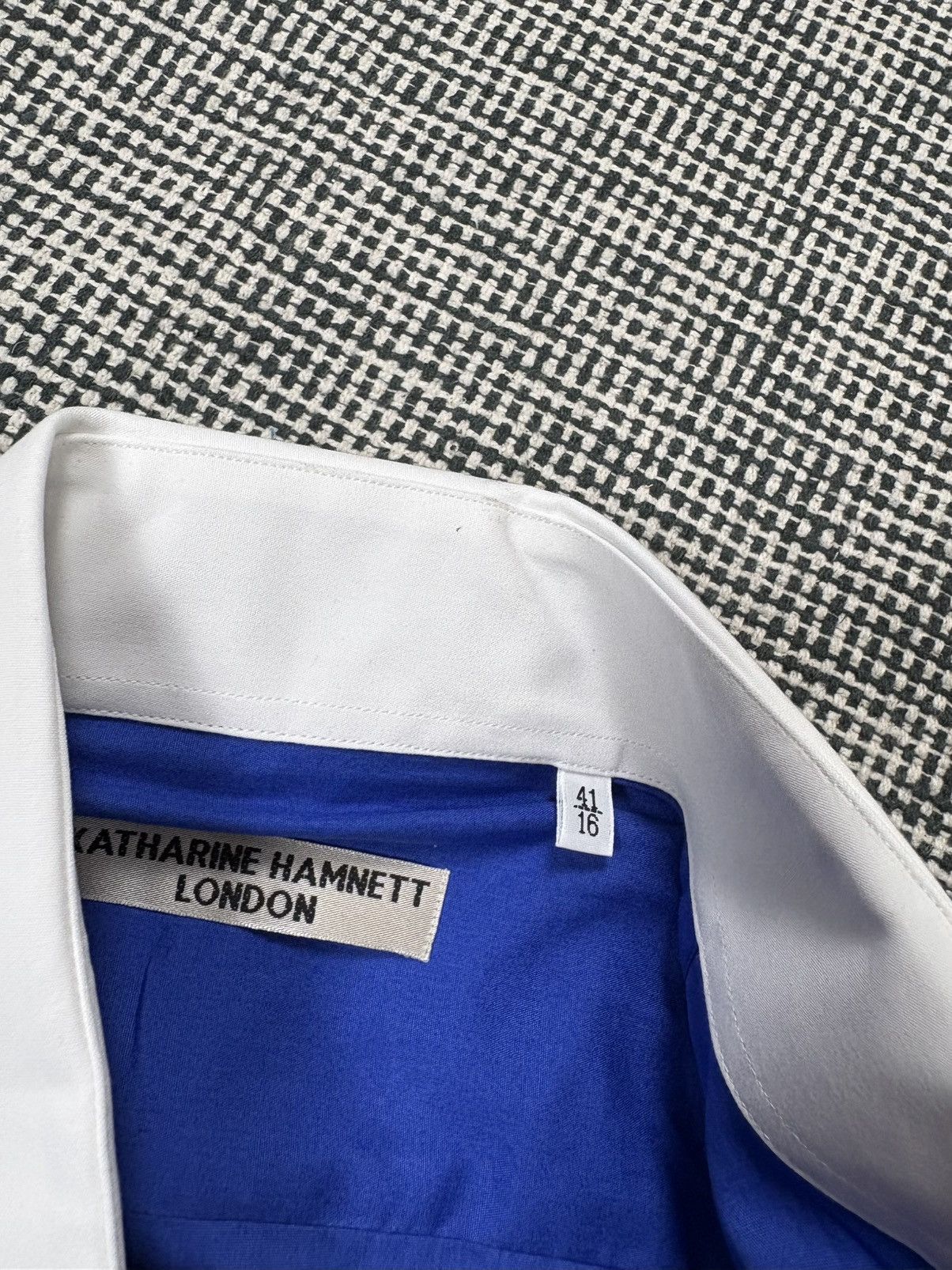 Katharine Hamnett London Katharine Hamnett london avant garde blue white shirt NOS Size US XL / EU 56 / 4 - 4 Thumbnail