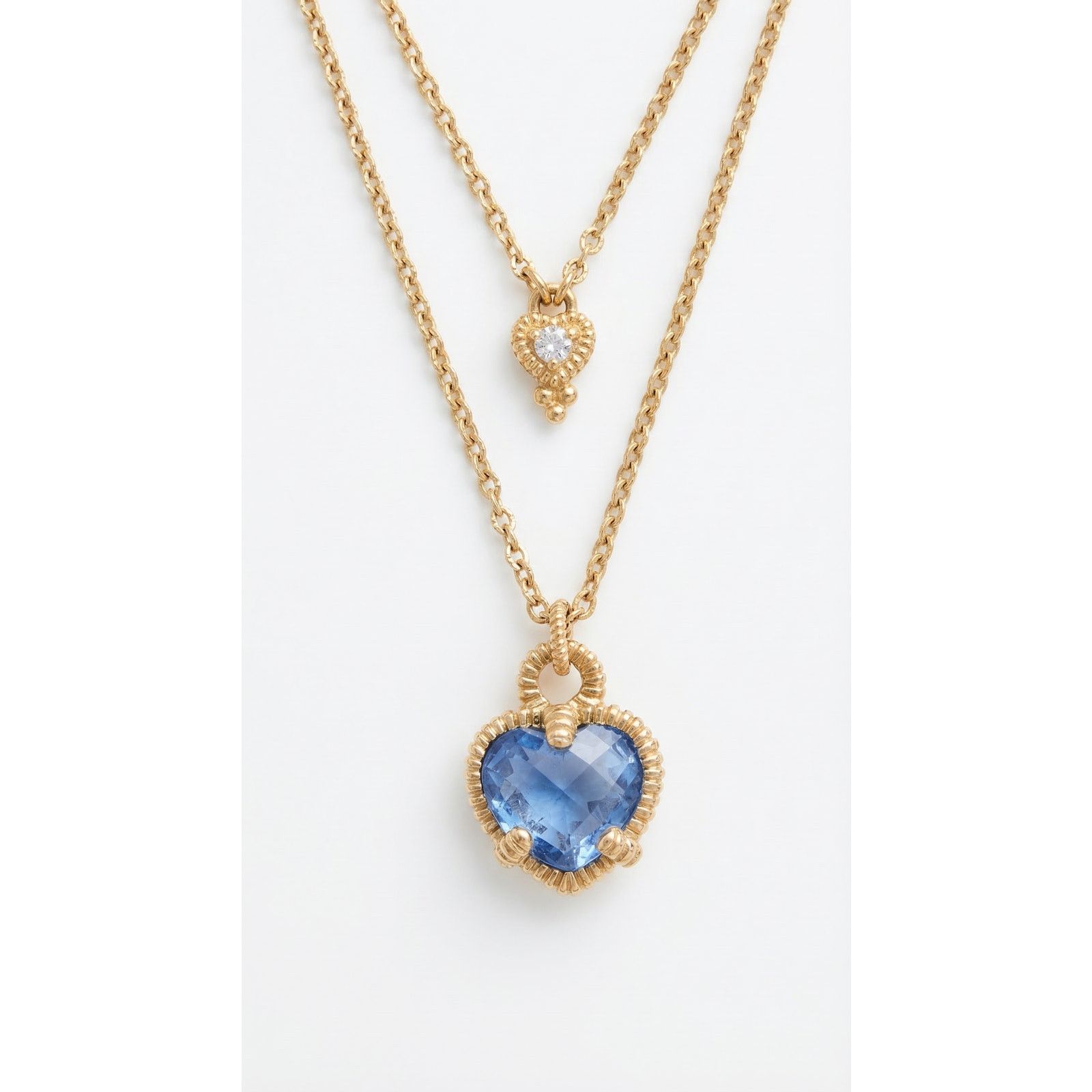 Judith Ripka Judith Ripka Blue Heart Chain Sterling Silver Necklace Size ONE SIZE - 6 Thumbnail