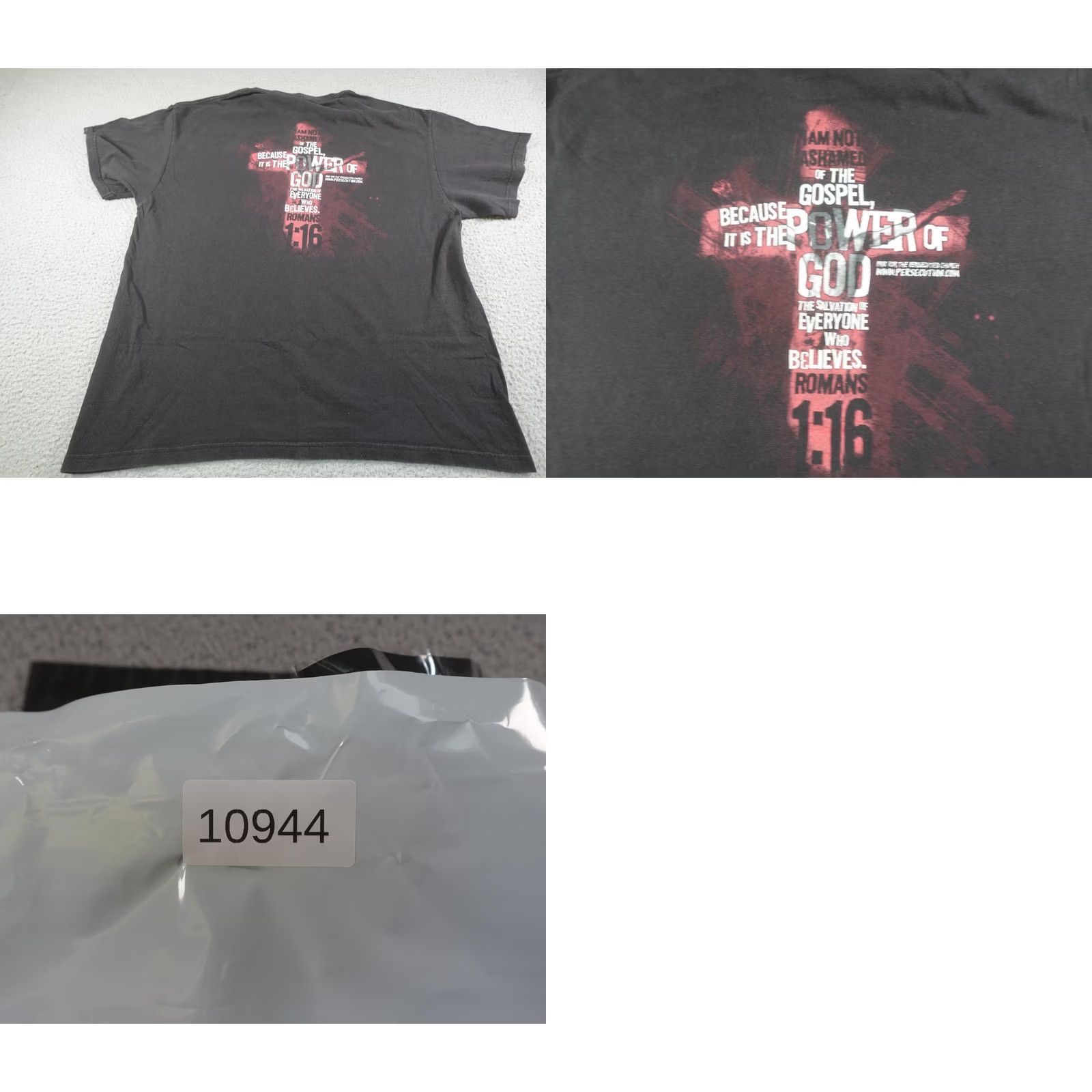 Fruit Of The Loom VINTAGE This Shirt Is Illegal Christian Shirt Mens XL Black Jesus Cross Romans 1:16 Y2K Size US XL / EU 56 / 4 - 8 Thumbnail